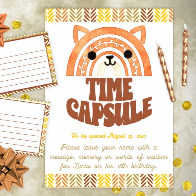 Affiche 8x10 Heure Capsule Boho Woodland Fox Anniversaire (Créateur téléchargé)