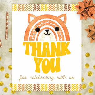 Affiche 8x10 Merci Boho Woodland Renard Anniversaire