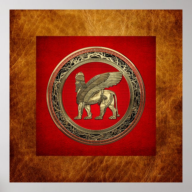 Affiche [900] Lion ailé assyrien - Lamassu d'or (Devant)
