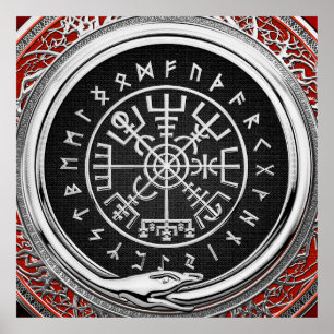 Affiche [900] Vegvisir - Viking Silver Magic Runic Compass