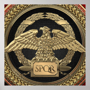 Affiche [901] Aigle impérial d'or romain sur médaillon d'o