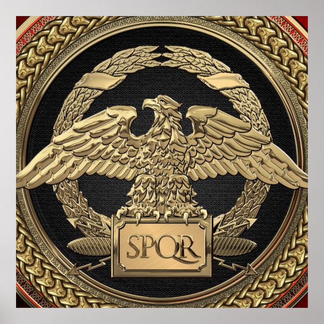 Affiche [901] Aigle impérial d'or romain sur médaillon d'o (Devant)