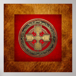 Affiche [901] Ancienne Croix du noeud d'or sacré celtique