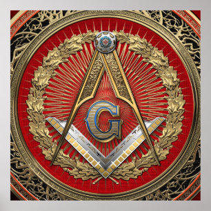 Affiche [901] Master Mason - Carré Or & Compas