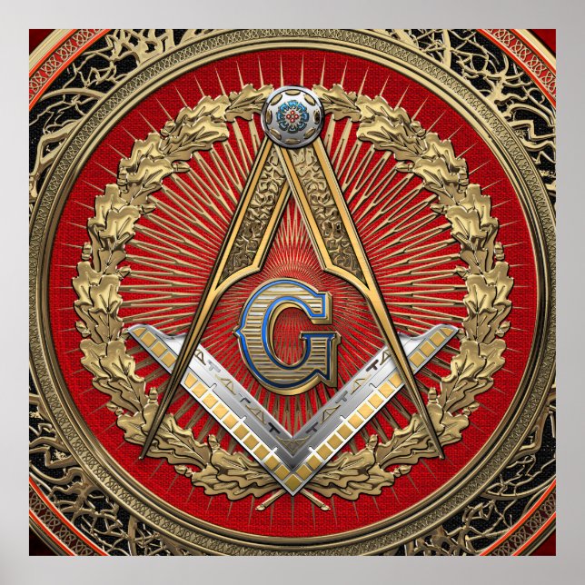 Affiche [901] Master Mason - Carré Or & Compas (Devant)