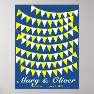 Affiche 90 Bunting Jaune Mariage Livre d'invité Alternativ