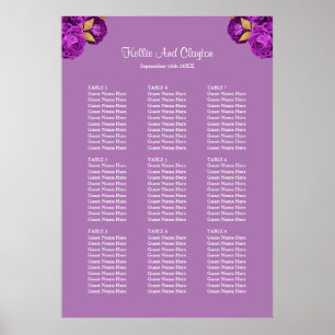 Affiche 90 Mariage Floral Violet Et Or