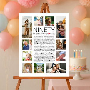 Affiche 90 raisons pour lesquelles nous vous aimons en col