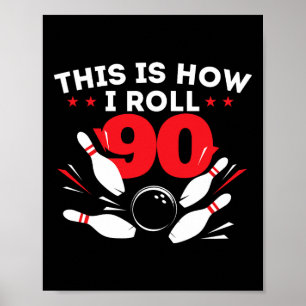 Affiche 90e anniversaire Bowling Lover 90 ans Anniversaire