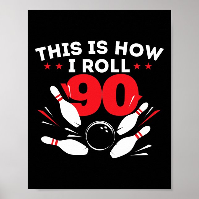 Affiche 90e anniversaire Bowling Lover 90 ans Anniversaire (Devant)