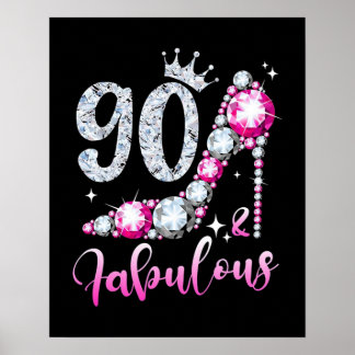 Affiche 90e anniversaire Chaussures à talon élevé Diamant 