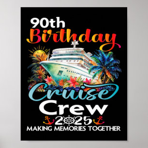 Affiche 90e anniversaire Croisières Crew amis Famille Vaca