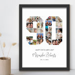 Affiche 90e anniversaire Numéro 90 Photo personnalisée Col<br><div class="desc">Célébrez le 90ème anniversaire avec cette affiche photo-collage personnalisée numéro 90. Ce cadeau personnalisable est également parfait pour un anniversaire mariage. C'est une excellente façon de présenter des souvenirs précieux de votre vie de mariage et de marié. L'affiche comporte un collage de photos qui capturent ces moments spéciaux, et il...</div>