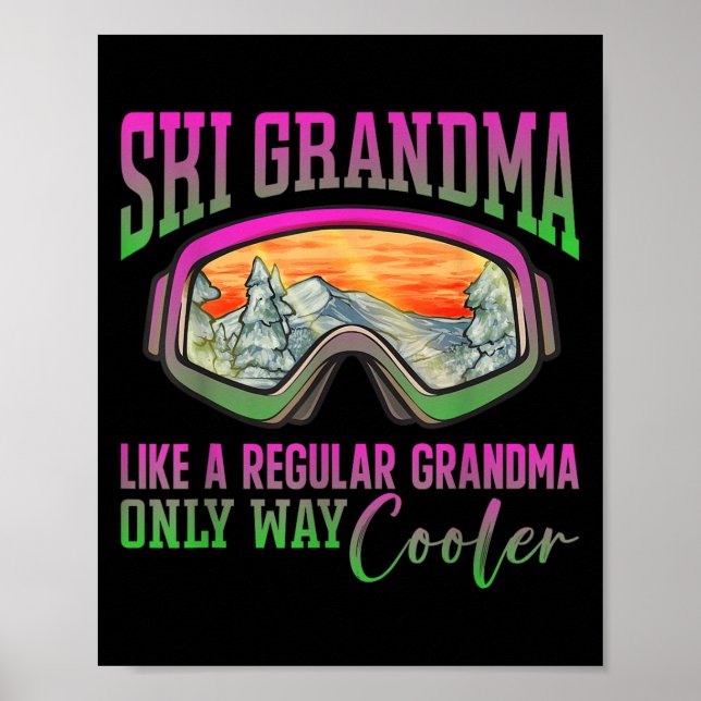 Affiche 90s 80s Skiing Outfit Retro Ski Grandma (Devant)