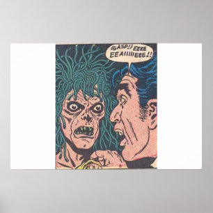 Affiche 90s âge d'or Horreur bandes dessinées vintages