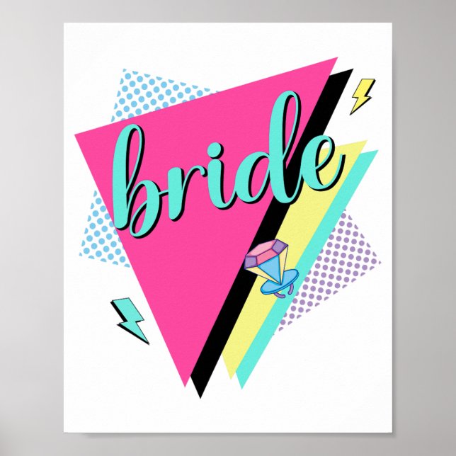 Affiche 90s Bride Bridesmaid Retro 90s Bachelorette Party (Devant)