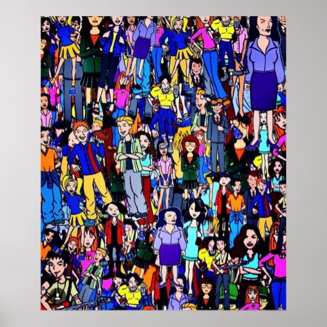 Affiche 90s MTV Daria personnage collage (Devant)