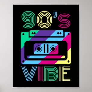 Affiche 90s Vibe 90's thème Party Outfit Maman Papa