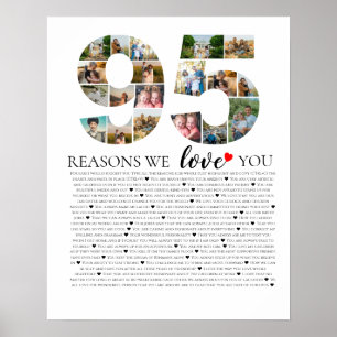 Affiche 95 raisons pour lesquelles nous vous aimons collag