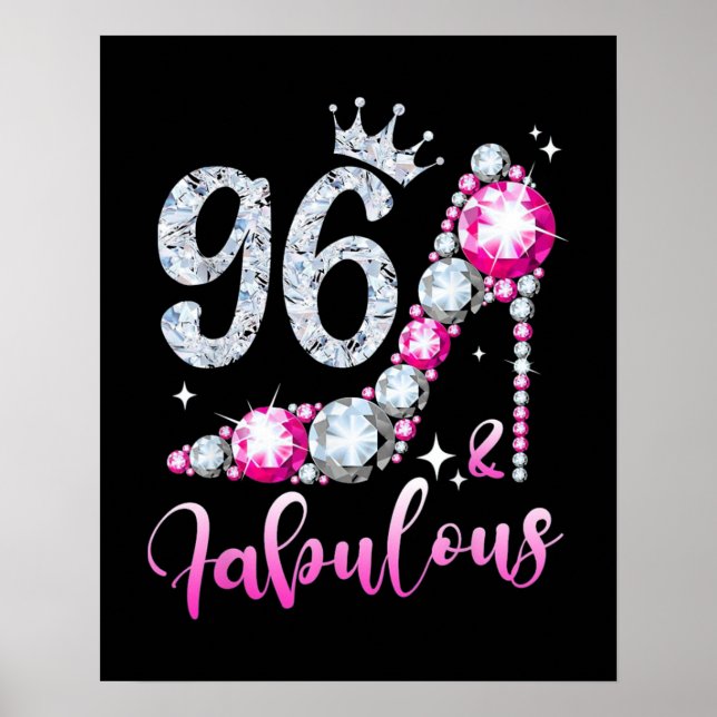 Affiche 96e anniversaire Chaussures à talon élevé Diamant  (Devant)