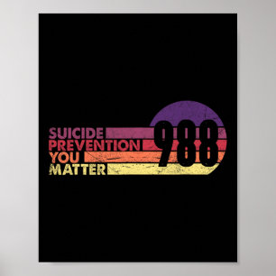 Affiche 988 Chemise Prévention du suicide Ligne de vie 988