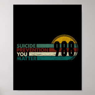 Affiche 988 Chemise Prévention du suicide Ligne de vie 988