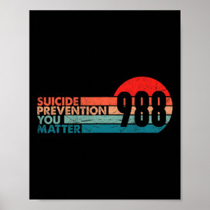 Affiche 988 Chemise Prévention du suicide Ligne de vie 988