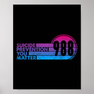 Affiche 988 Chemise Prévention du suicide Ligne de vie 988