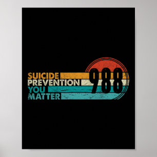 Affiche 988 Chemise Prévention du suicide Ligne de vie 988