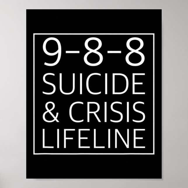 Affiche 988 - Crise de sensibilisation au suicide Ligne de (Devant)