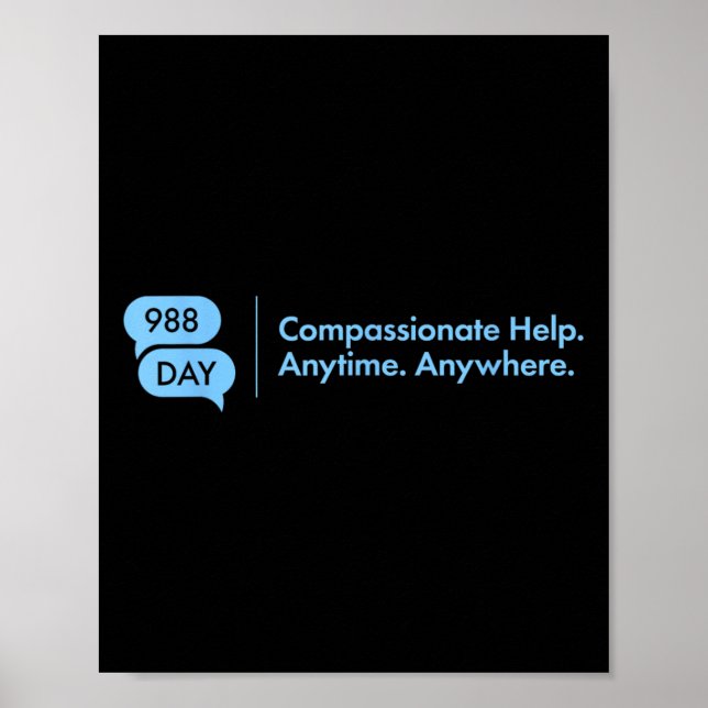 Affiche 988 Jour - Soutien à la prévention du suicide 9_8  (Devant)