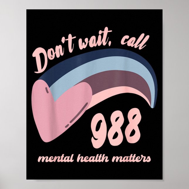Affiche 988 Mental Health S Suicide Prevention Awareness  (Devant)