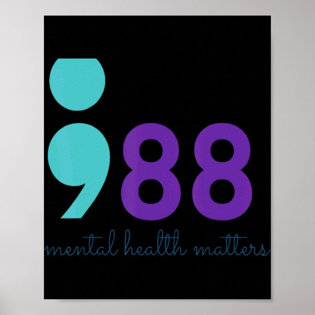 Affiche 988 Mental Hralth S Suicide Prevention Aware  (Devant)
