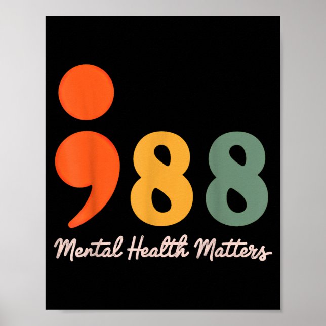 Affiche 988 Point-virgule La santé mentale compte Préventi (Devant)