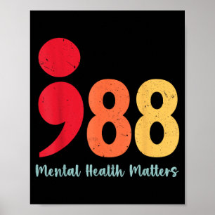 Affiche 988 Point-virgule Prévention de la santé mentale