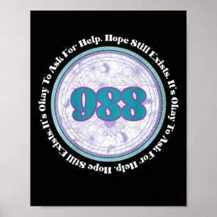 Affiche 988 Prévention du suicide Il est bon de demander d