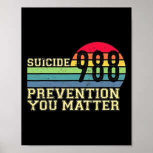 Affiche 988 Prévention du suicide Ligne de vie 988 Sensibi