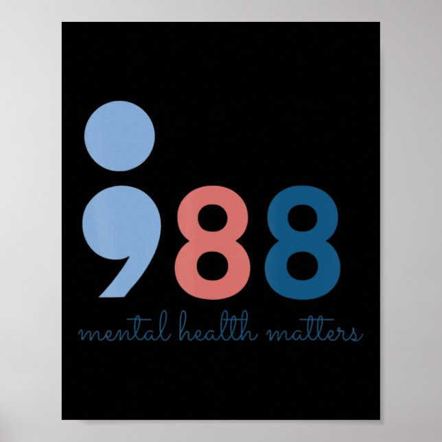 Affiche 988 Problèmes de santé mentale Prévention du suici (Devant)