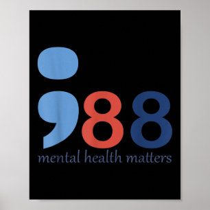 Affiche 988 Santé mentale S Sensibilisation à la maladie d