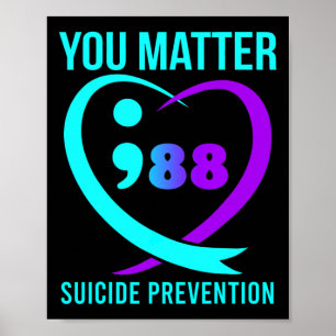 Affiche 988 Sensibilisation à la prévention du suicide