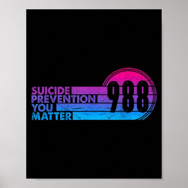 Affiche 988 Shirt Suicide Prevention Lifeline 988 Awarenes (Devant)