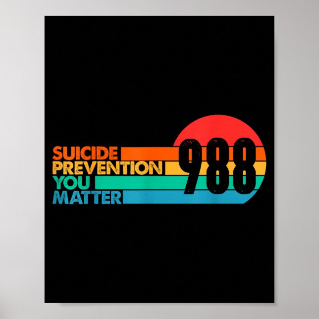 Affiche 988 Shirt Suicide Prevention Lifeline 988 Awarenes (Devant)