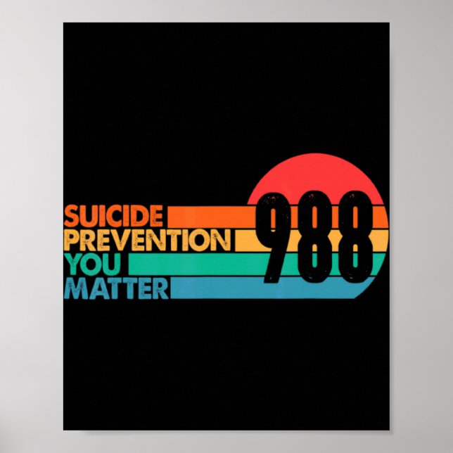 Affiche 988 Suicide Prevention Lifeline 988 Awareness 988  (Devant)