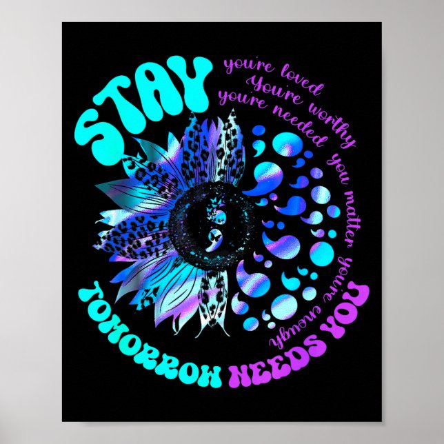 Affiche 988 Suicide Prevention Stay Tomorrow Needs You Men (Devant)