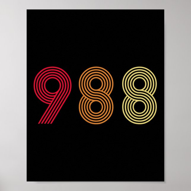 Affiche 988 Tee Suicide Prevention Hotline Health Mental A (Devant)