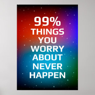 Affiche 99 % des choses dont vous vous inquiétez n'arrive