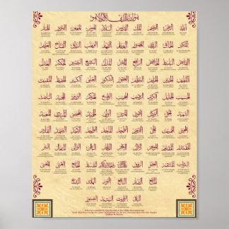 Affiche 99 Names of Allah