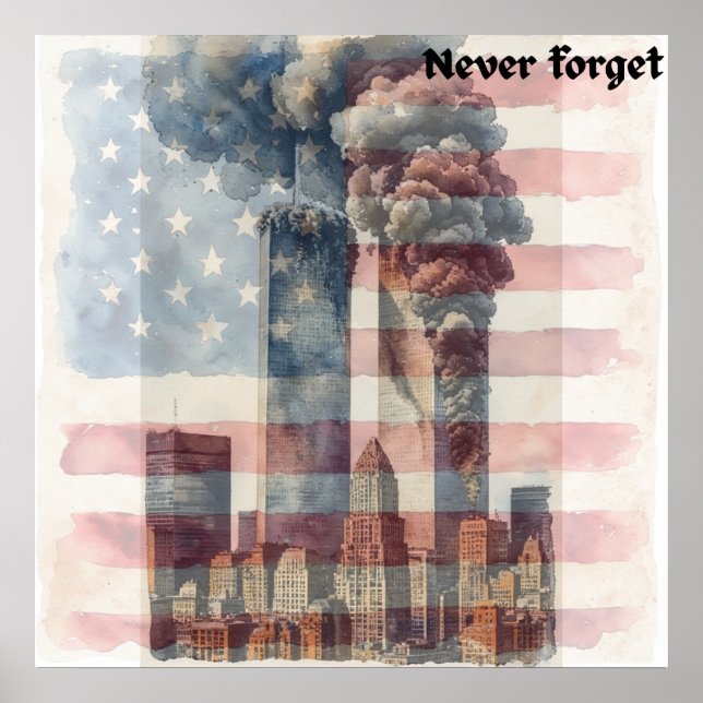 Affiche 9/11 Memorial Art Print Never Forget (Devant)