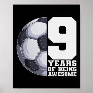 Affiche 9 Ans De Garçons Géniaux Football Enfants 9e Anniv