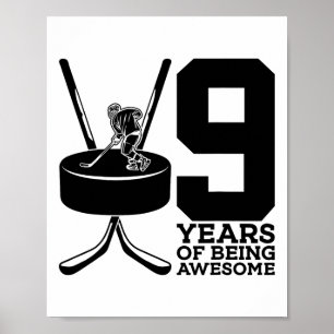 Affiche 9 ans d'être formidable Hockey sur glace 9e annive